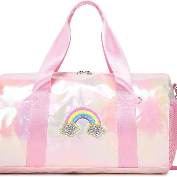 Girls Pink Metallic Dance, Gym, Duffle Bag - Picture 2 of 7